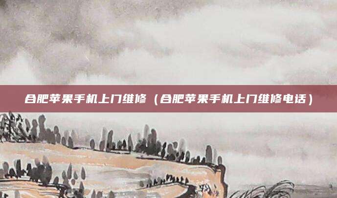 合肥苹果手机上门维修(合肥苹果手机上门维修电话)