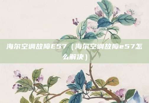 海尔空调故障E57（海尔空调故障e57怎么解决）