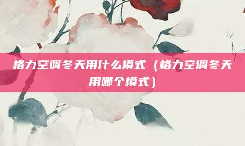 格力空调冬天用什么模式（格力空调冬天用哪个模式）