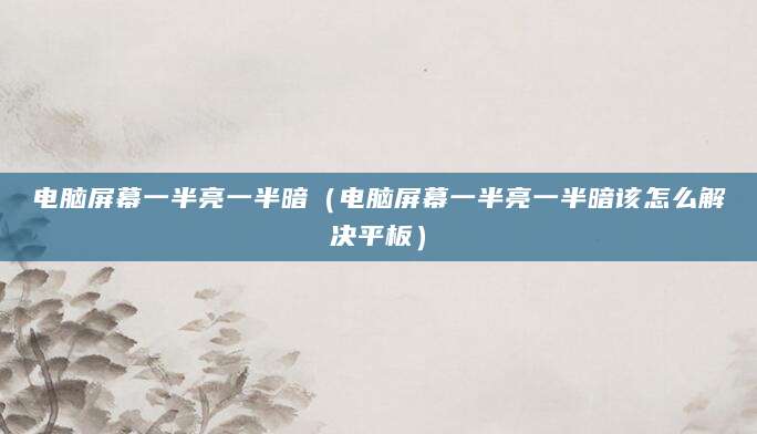 电脑屏幕一半亮一半暗（电脑屏幕一半亮一半暗该怎么解决平板）