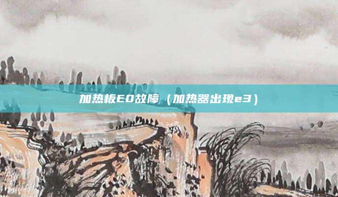 加热板E0故障（加热器出现e3）
