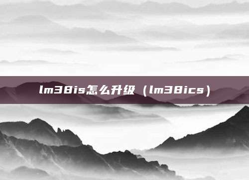 lm38is怎么升级（lm38ics）