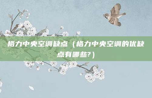 格力中央空调缺点（格力中央空调的优缺点有哪些?）