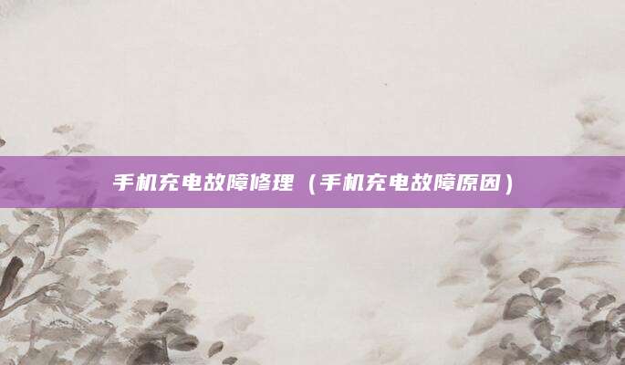 手机充电故障修理（手机充电故障原因）