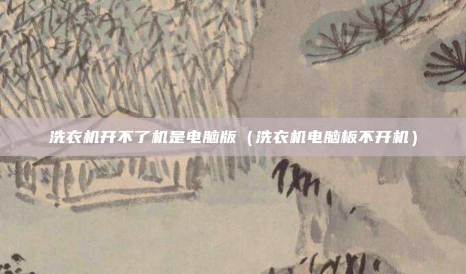 洗衣机开不了机是电脑版（洗衣机电脑板不开机）