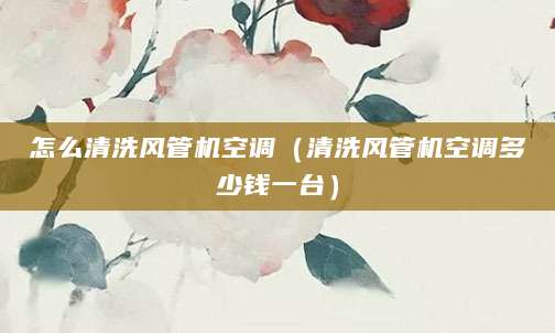 怎么清洗风管机空调（清洗风管机空调多少钱一台）