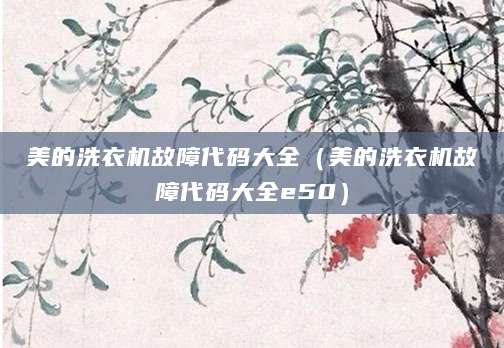 美的洗衣机故障代码大全（美的洗衣机故障代码大全e50）