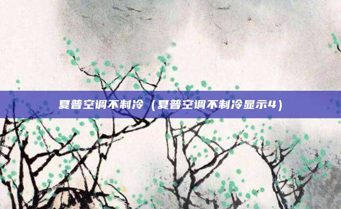 夏普空调不制冷（夏普空调不制冷显示4）