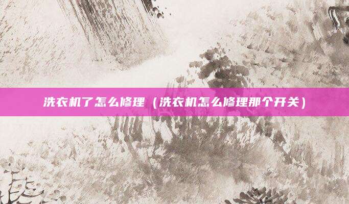 洗衣机了怎么修理（洗衣机怎么修理那个开关）