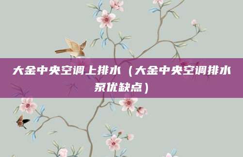 大金中央空调上排水(大金中央空调排水泵优缺点)