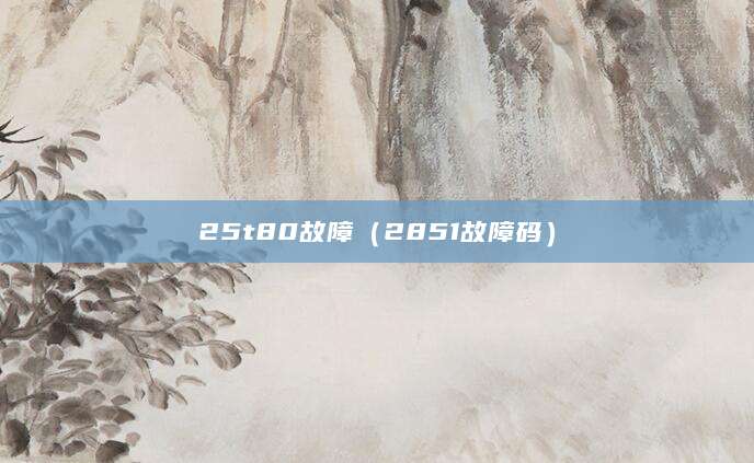 25t80故障（2851故障码）