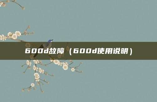 600d故障（600d使用说明）