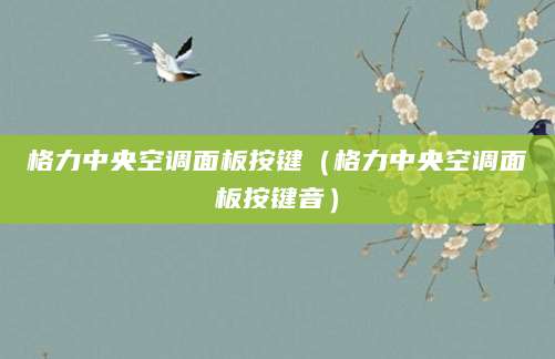 格力中央空调面板按键（格力中央空调面板按键音）
