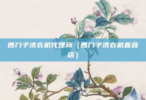 西门子洗衣机代理商(西门子洗衣机直营店)
