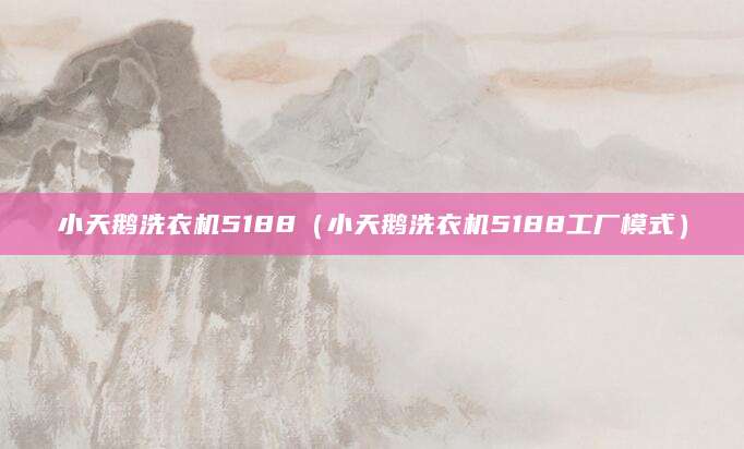 小天鹅洗衣机5188(小天鹅洗衣机5188工厂模式)