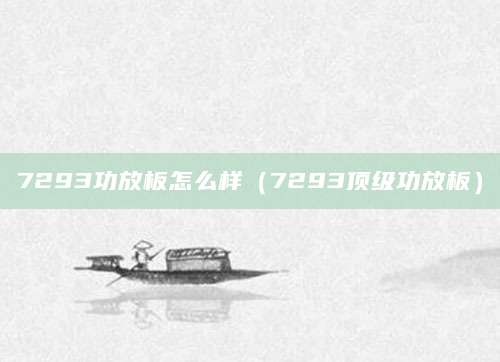 7293功放板怎么样（7293顶级功放板）