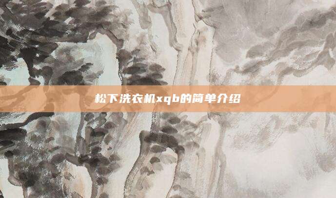 松下洗衣机xqb的简单介绍