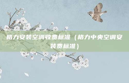 格力安装空调收费标准(格力中央空调安装费标准)