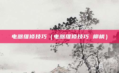 电器维修技巧（电器维修技巧 柳枫）