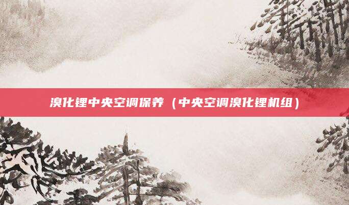 溴化锂中央空调保养（中央空调溴化锂机组）