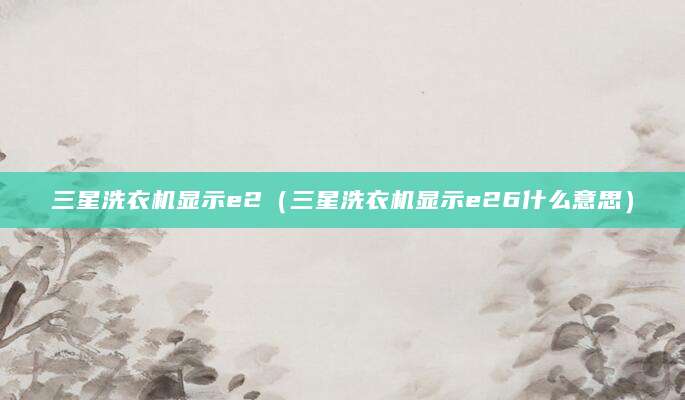 三星洗衣机显示e2（三星洗衣机显示e26什么意思）