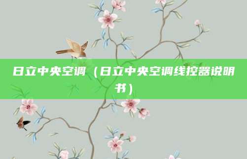 日立中央空调（日立中央空调线控器说明书）