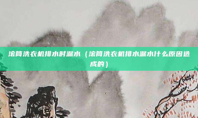 滚筒洗衣机排水时漏水（滚筒洗衣机排水漏水什么原因造成的）