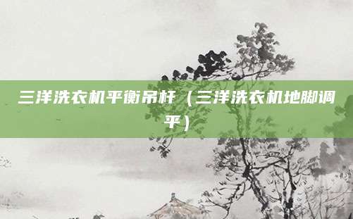 三洋洗衣机平衡吊杆（三洋洗衣机地脚调平）