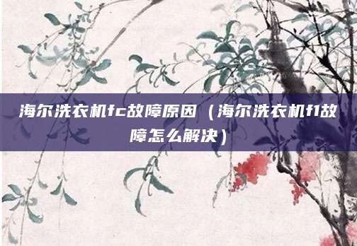 海尔洗衣机fc故障原因（海尔洗衣机f1故障怎么解决）