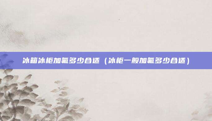 冰箱冰柜加氟多少合适（冰柜一般加氟多少合适）