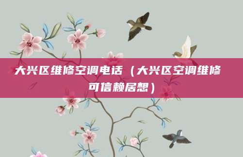 大兴区维修空调电话（大兴区空调维修 可信赖居想）