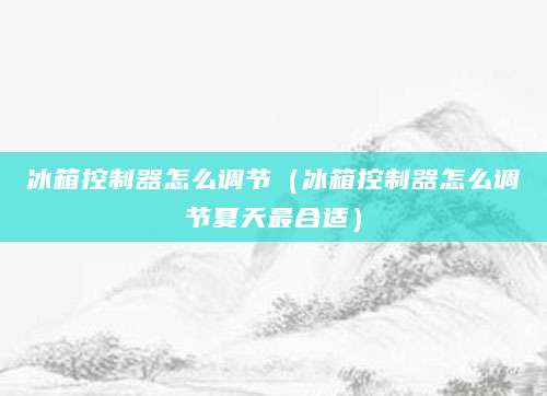 冰箱控制器怎么调节（冰箱控制器怎么调节夏天最合适）