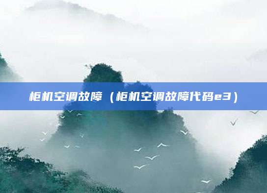 柜机空调故障（柜机空调故障代码e3）