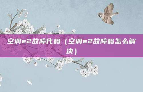 空调e2故障代码（空调e2故障码怎么解决）