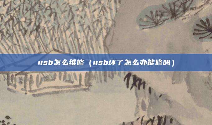 usb怎么维修（usb坏了怎么办能修吗）