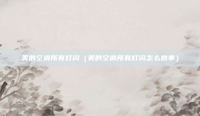 美的空调所有灯闪（美的空调所有灯闪怎么回事）