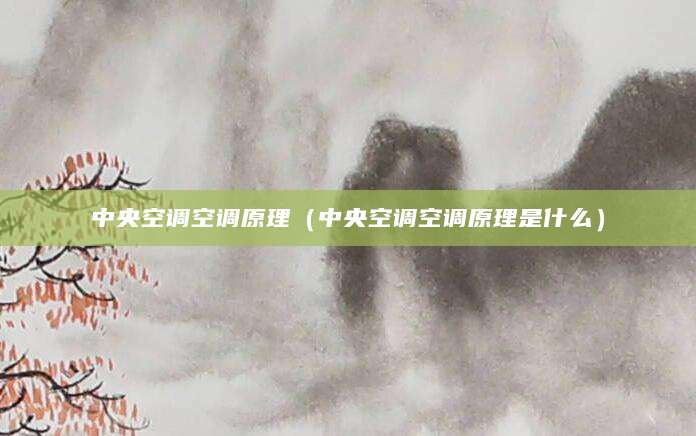 中央空调空调原理（中央空调空调原理是什么）