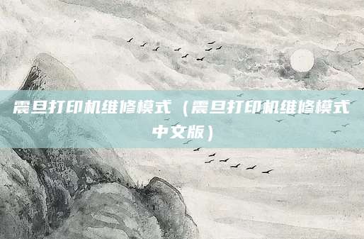 震旦打印机维修模式（震旦打印机维修模式中文版）