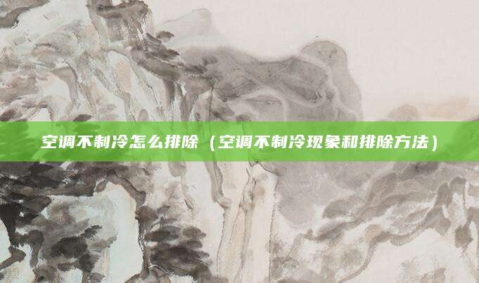 空调不制冷怎么排除（空调不制冷现象和排除方法）