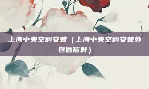 上海中央空调安装（上海中央空调安装外包微信群）