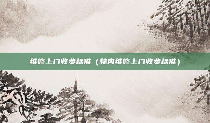 维修上门收费标准（林内维修上门收费标准）