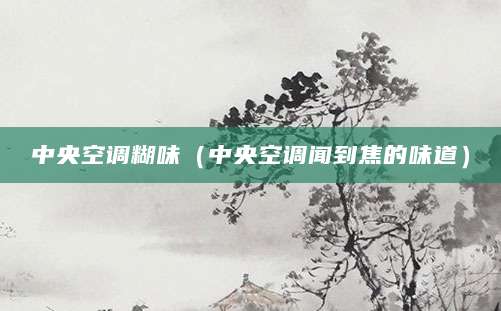 中央空调糊味(中央空调闻到焦的味道)