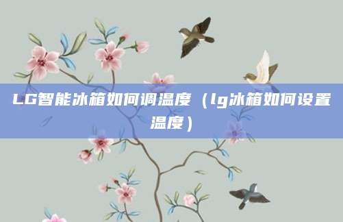 LG智能冰箱如何调温度(lg冰箱如何设置温度)