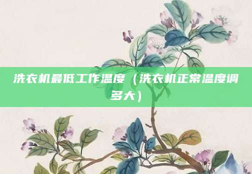 洗衣机最低工作温度(洗衣机正常温度调多大)