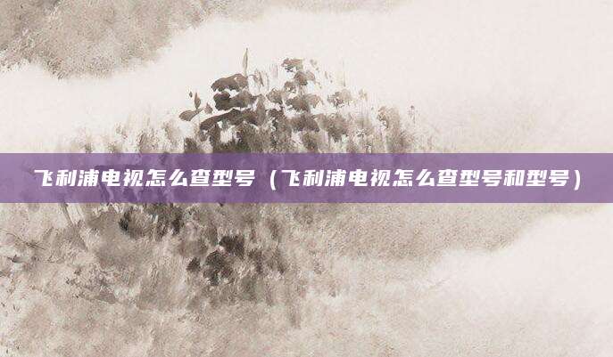 飞利浦电视怎么查型号(飞利浦电视怎么查型号和型号)