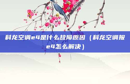 科龙空调e4是什么故障原因（科龙空调报e4怎么解决）