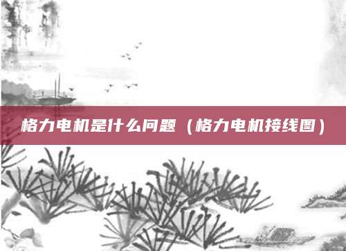 格力电机是什么问题(格力电机接线图)