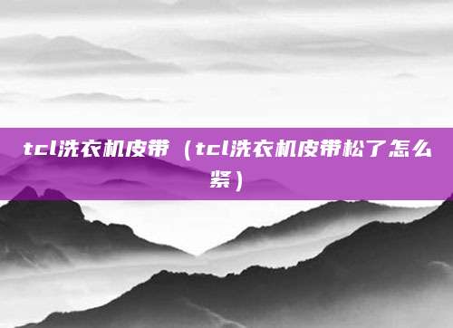 tcl洗衣机皮带（tcl洗衣机皮带松了怎么紧）