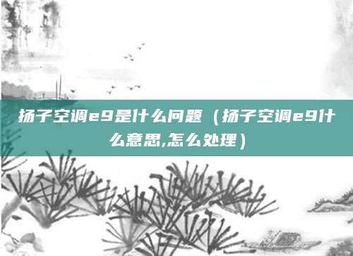 扬子空调e9是什么问题（扬子空调e9什么意思,怎么处理）