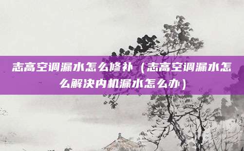 志高空调漏水怎么修补（志高空调漏水怎么解决内机漏水怎么办）